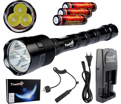 Taktyczna latarka z akumulatorami LED 3800 lm TrustFire XXL