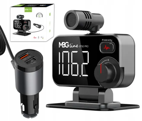 Transmiter FM Bluetooth 5.0 ładowarka USB zestaw głośnomówiący QC 3.0