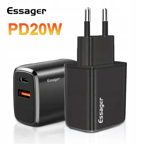 Ładowarka podwójna USB-C + PD 20 W 3000 mA Essager