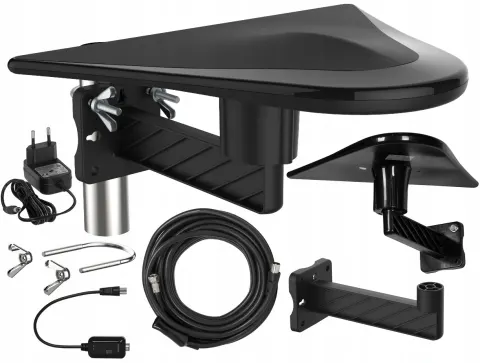 Antena DVB-T2 DigiActiv aktywna LTE 4K MUX8 Vayox czarna