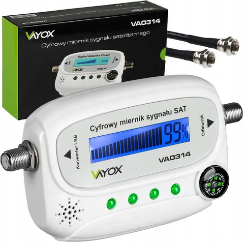 Cyfrowy miernik sygnału Sat Finder LCD Vayox + kabel