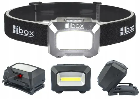 Latarka czołowa akumulatorowa COB czołówka LED USB Libox