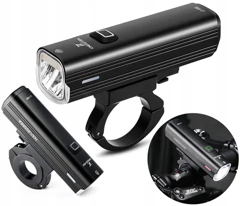 Lampka latarka rowerowa przód LED 1000 lm latarka 4800 mAh Kingseven