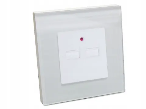 Gniazdo ładowarka USB x2 szklana ramka białe B-Line