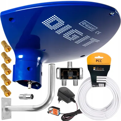 Antena Telmor Digit Activa DVB-T2 zestaw na 2TV 4K + akcesoria