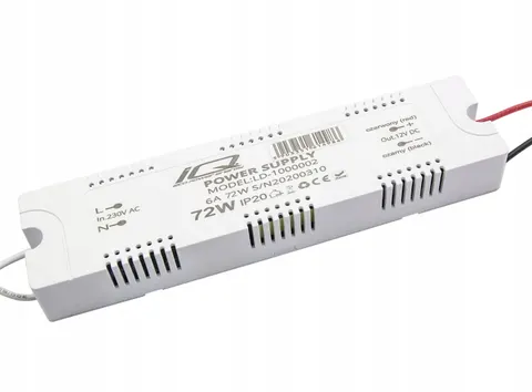 Zasilacz 12 V 72 W 6 A meblowy taśmy żarówki LED