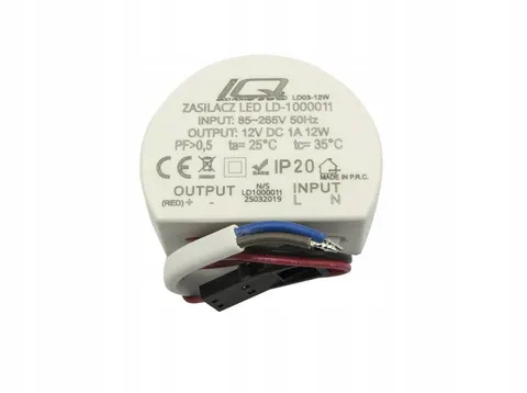 Zasilacz LED 12 V DC 12 W 1 A IP20 do puszki 60 mm