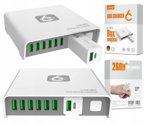 Szybka ładowarka zasilacz USB powerbank 2600 mAh Ldnio