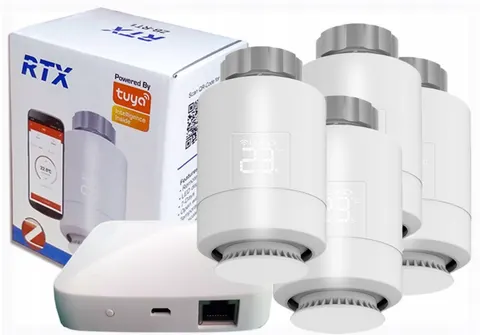 Głowica do kaloryfera 4x termostat + bramka LAN ZigBee Tuya