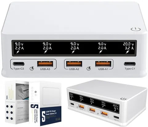 Szybka ładowarka zasilacz 110 W USB PD LCD