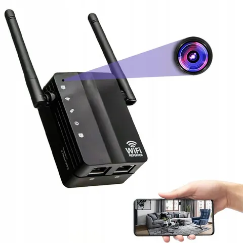 Mini ukryta kamera WiFi wzmacniacz router repeater zasięgu