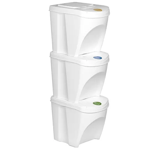 Pojemniki do segregacji 3x25L biały Prosperplast