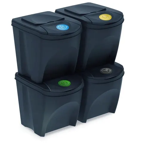 Pojemniki do segregacji 4x25L antracytowy Prosperplast