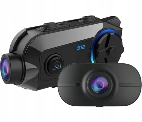 Interkom motocyklowy SCS S12 2x kamera przód tył 2K + FHD Sony WiFi Bluetooth