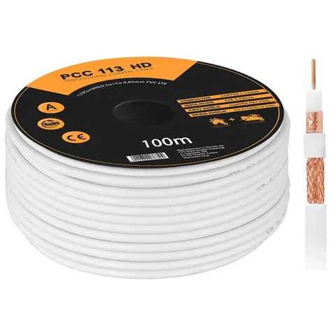 Kabel koncentryczny RG6U PCC113-100 CU+CU+CU HD 100m LIBOX