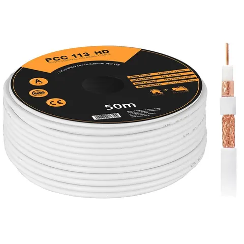 Kabel koncentryczny RG6U PCC113-50 CU+CU+CU HD 50m LIBOX