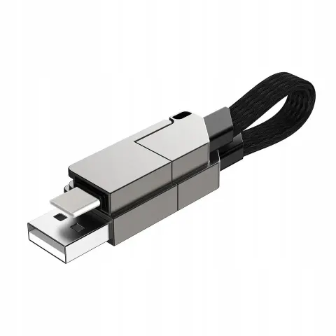 Kabel adapter USB 6w1 magnetyczny 15 cm do 60 W brelok USB-A USB-C micro Lighting