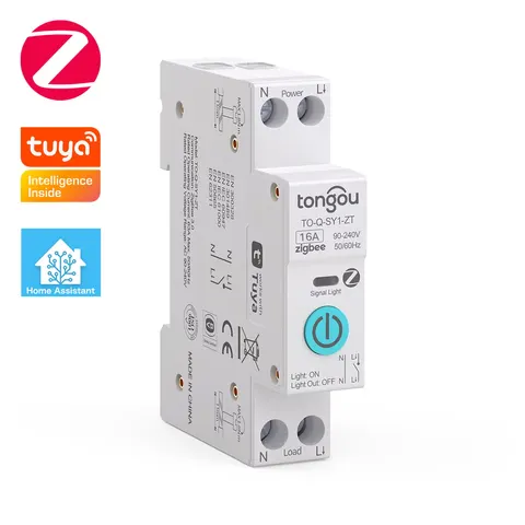 Przekaźnik ZigBee 16 A do 260 V na szynę DIN włącznik wyłącznik On Off Tuya Home Assistant ZigBee2MQTT