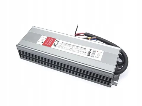 Zasilacz LED 12 V 200 W 16,6 A hermetyczny IP67 do taśm LED