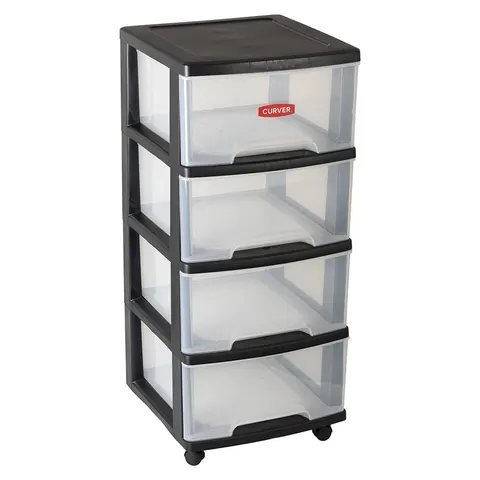 Regał z szufladami 4x20L czarny Curver 214756