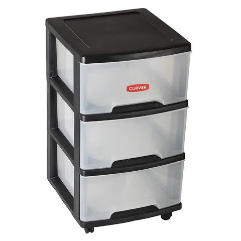 Regał z szufladami 3x20L czarny Curver 214754
