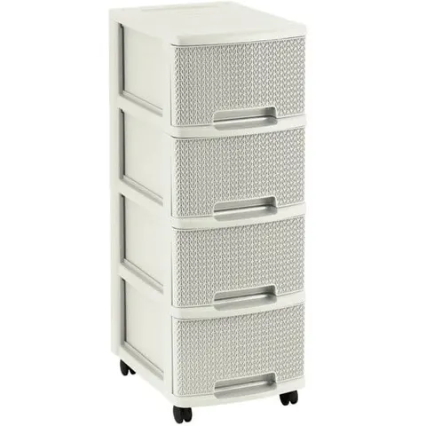 Regał Szafka DRAWER 4X10L KNIT kremowy Curver 228597