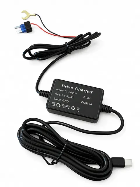 Przetwornica konwerter do stałego zasilania 12-30 na V 5 V 3 A USB-C kabel 3,2 m DC-DC