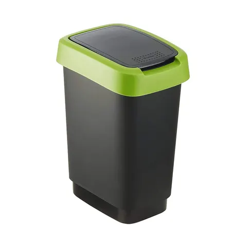 Kosz na śmieci 10L TWIST czarny/zielony ROTHO