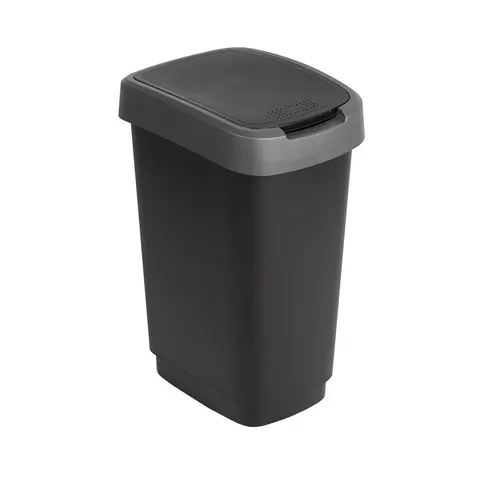 Kosz na śmieci 25L TWIST czarny/ciemnosrebrny ROTHO
