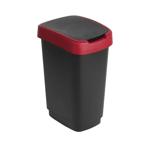 Kosz na śmieci 25L TWIST czarny/czerwony ROTHO