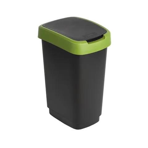 Kosz na śmieci 25L TWIST czarny/zielony ROTHO