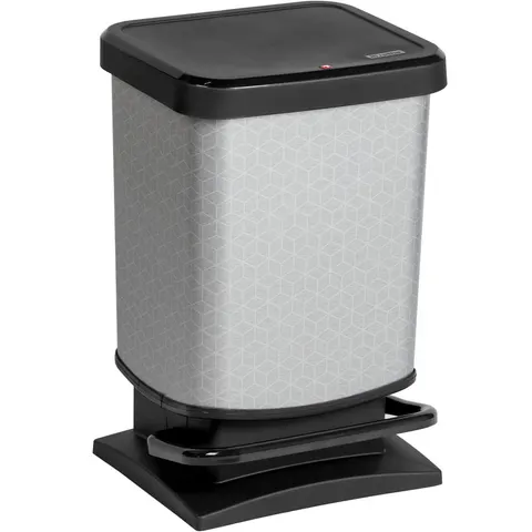 Kosz na śmieci z pedałem 20L PASO czarny szary 1754010602 HEXAGON ROTHO
