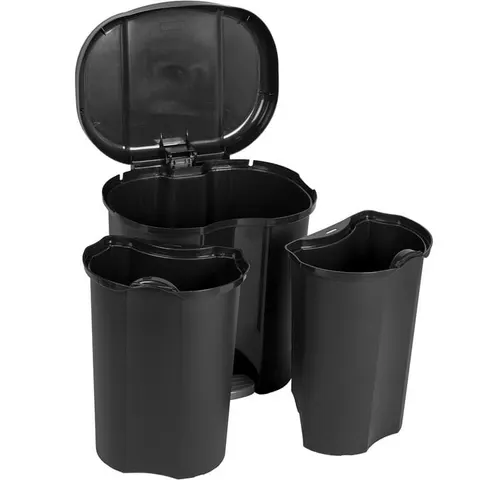 Kosz do segregacji śmieci 2x10L DUO czarny ROTHO