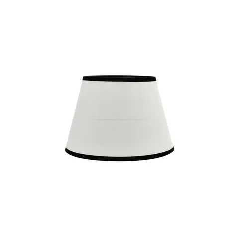 Abażur bawełniany stożek biały lamówka czarna Classic 14cm
