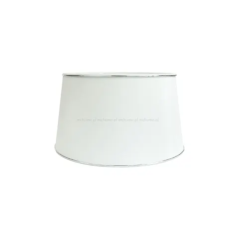 Abażur bawełniany stożek biały ze srebrną lamówką Glam 18cm