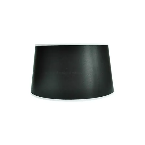 Abażur bawełniany stożek czarny lamówka biała Classic 18cm