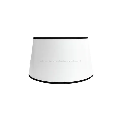 Abażur bawełniany biały lamówka czarna Classic 18cm