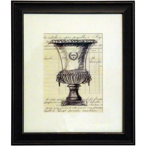 GRAFIKA W DREWNIANEJ RAMIE"AMFORA PARIS"28x32cm