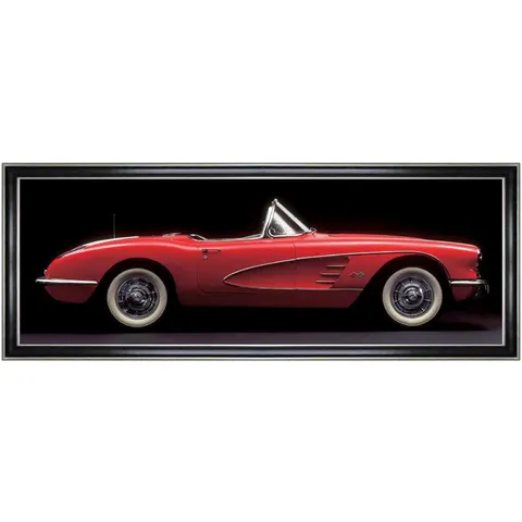 OBRAZ W DREWNIANEJ RAMIE"CORVETTE"95X33CM
