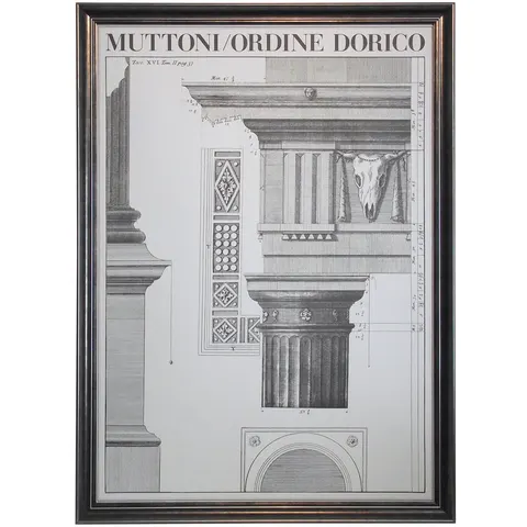 OBRAZ W DREWNIANEJ RAMIE"KOLUMNA DORYNCKA"59X84CM