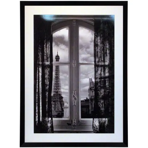OBRAZ W DREWNIANEJ RAMIE"PARIS VIEW"60x80CM
