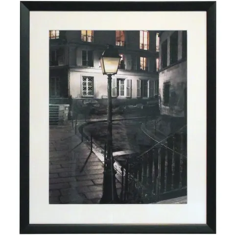 OBRAZ W DREWNIANEJ RAMIE"PARIS LANTERN"50X60CM