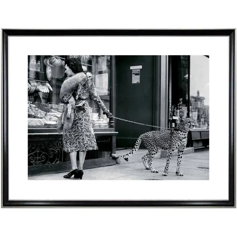 OBRAZ W DREWNIANEJ RAMIE"GEPARD"60X80CM
