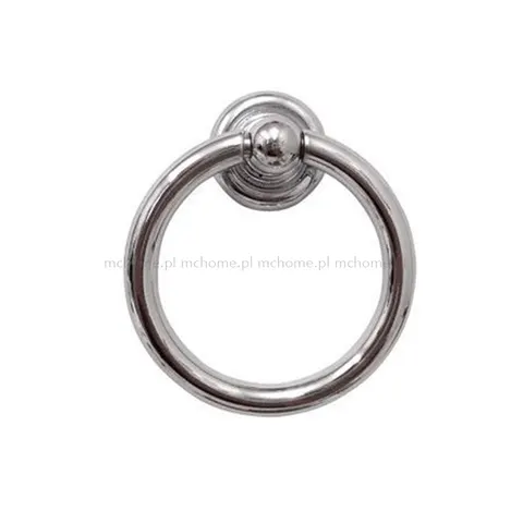 UCHWYT KOŁATKA MEBLOWA SREBRNA " SILVER RING " 51 MM