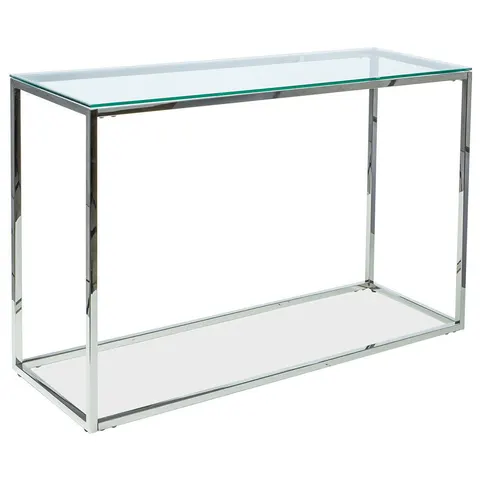 Konsola metalowa srebrna Hilton 120x40x78cm