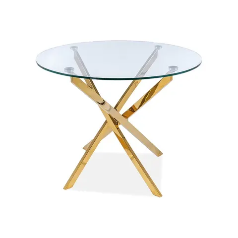 Stół okrągły metalowy złoty Apis 90xh75cm