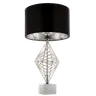 Lampa stołowa chrom czarna Caracas 38x38x70cm