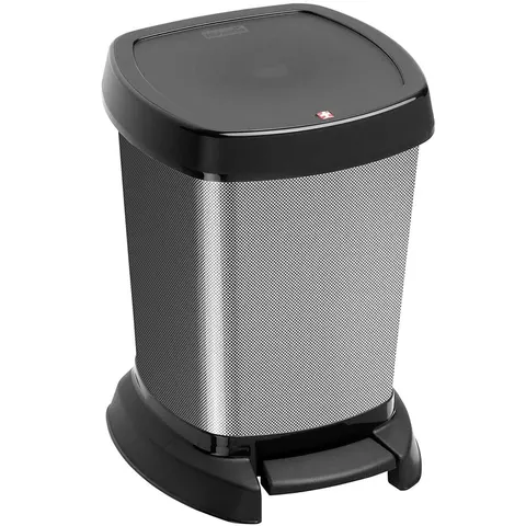 Kosz na śmieci z pedałem 6L Paso czarny/carbon Rotho