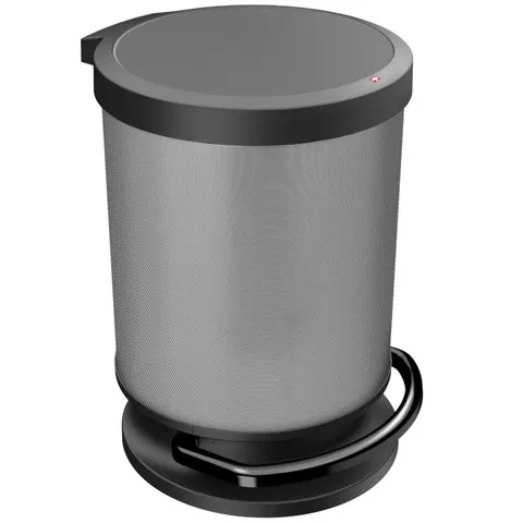 Kosz na śmieci z pedałem okrągły 20L Paso czarny/carbon metalizowany Rotho