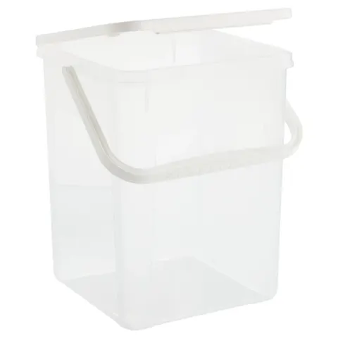 Pojemknik na detergenty 9L/5kg Powdy przezroczysty/biały Rotho
